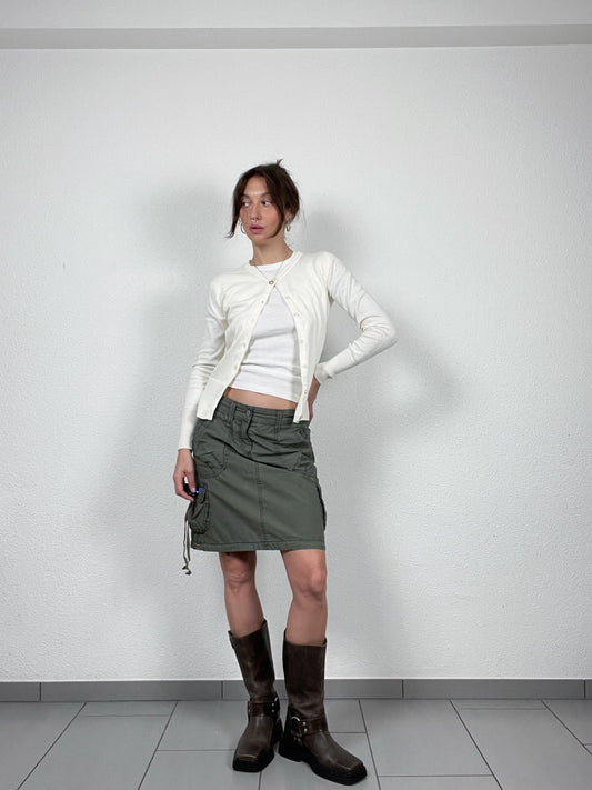 Vintage Y2K 2000s cargo midi skirt