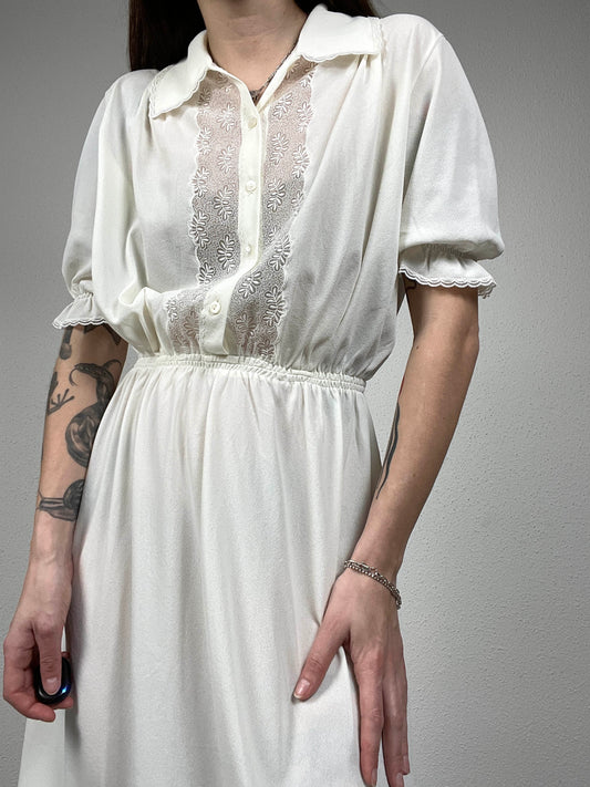 Mafri Vintage 70s White Dress