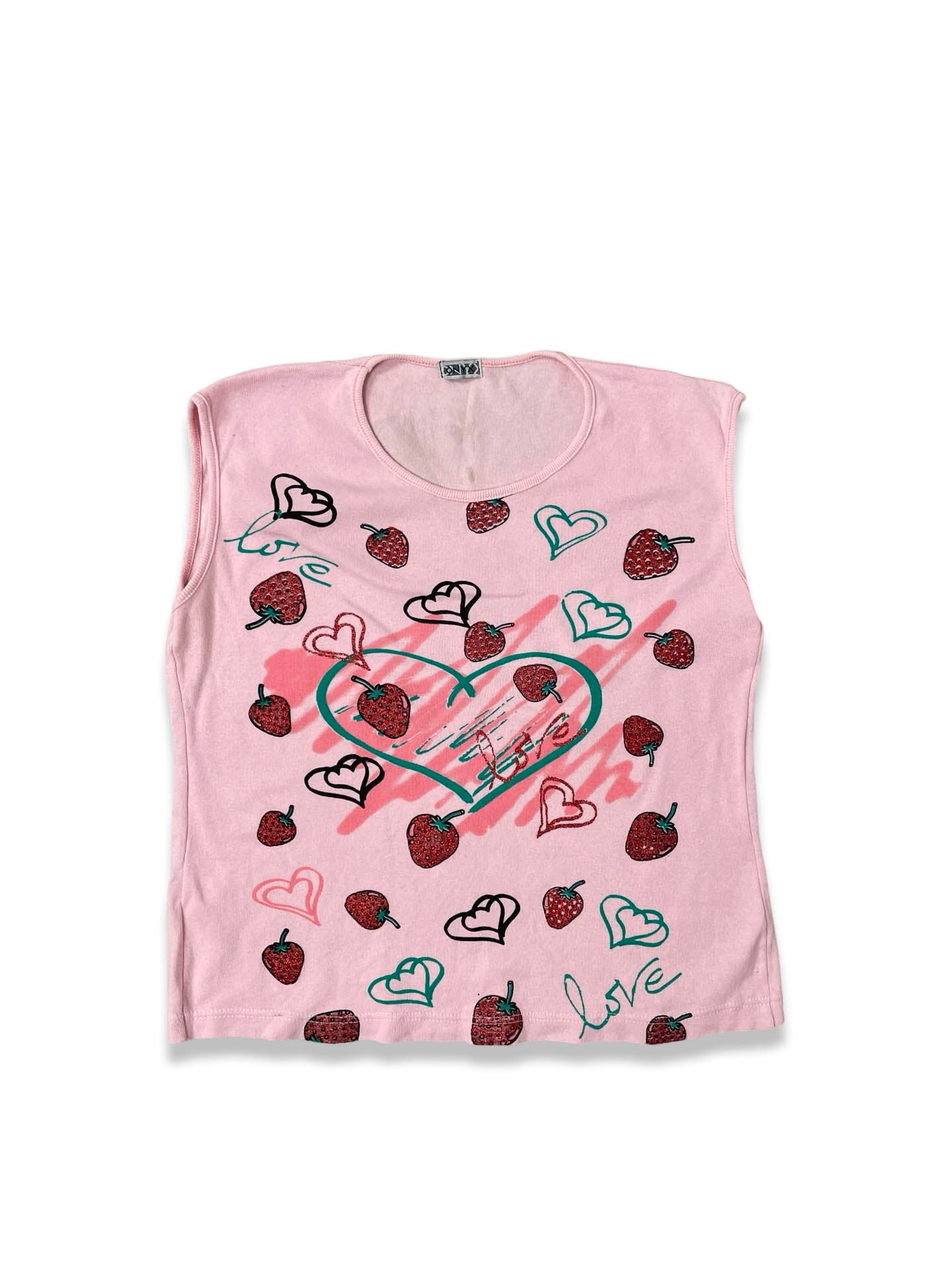 Vintage Y2K Strawberry Print baby t-shirt