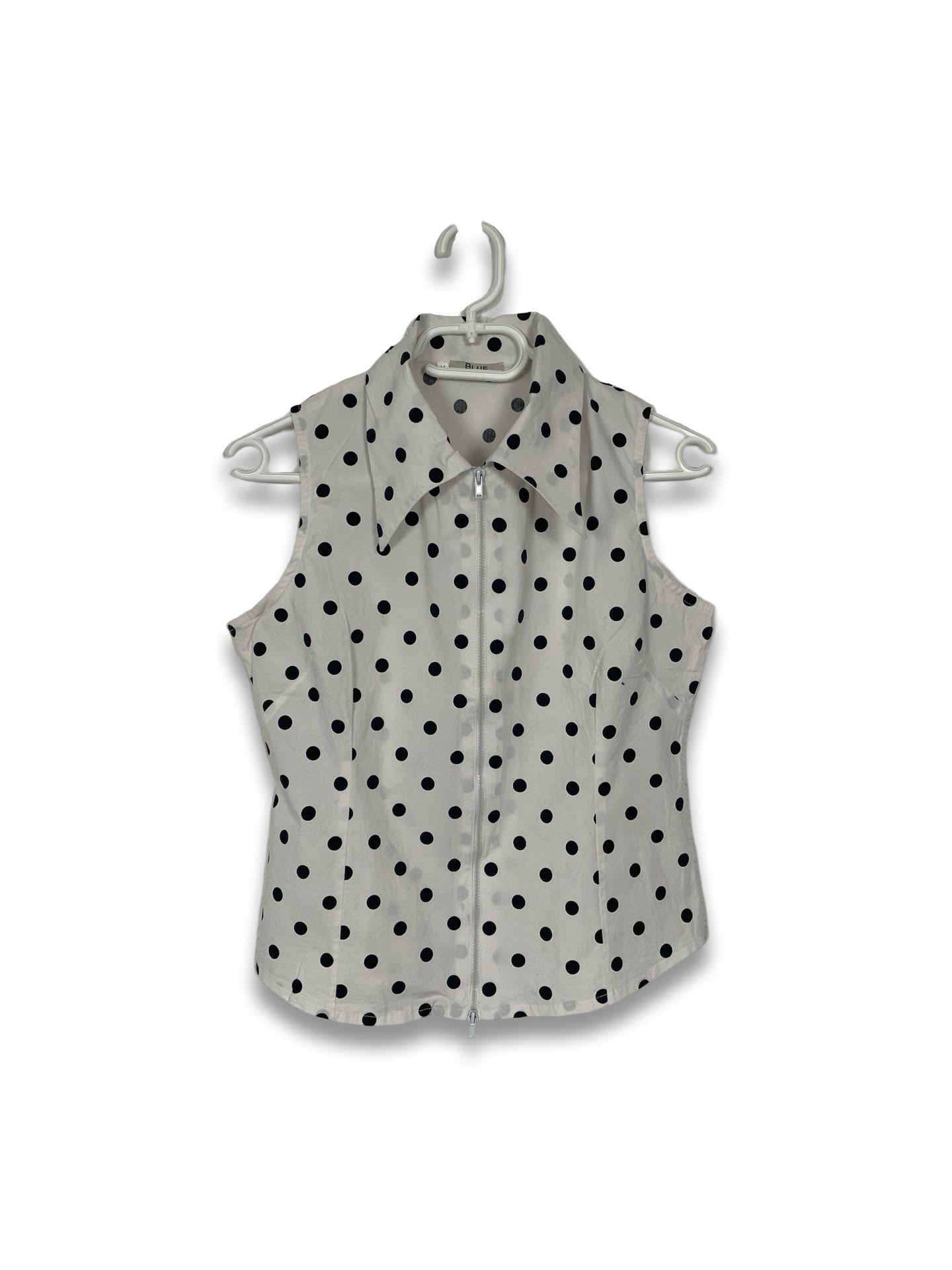 Vintage Polka Dot zip Blouse