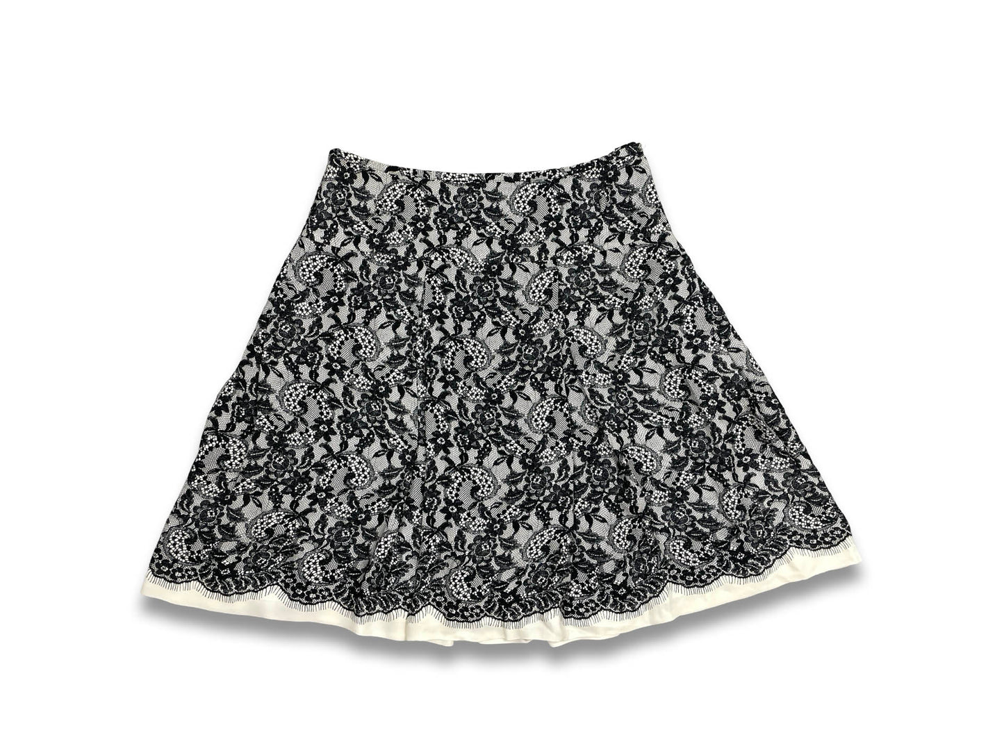 Vintage Silk Jaeger Lace Print Skirt