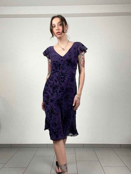 Vintage Purple Velvet Dress