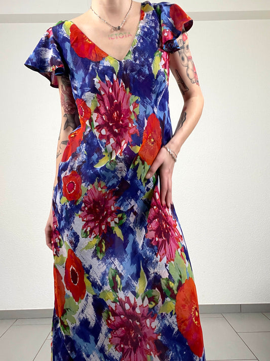 Vintage Y2K Two-Tone Reversible Floral Dress