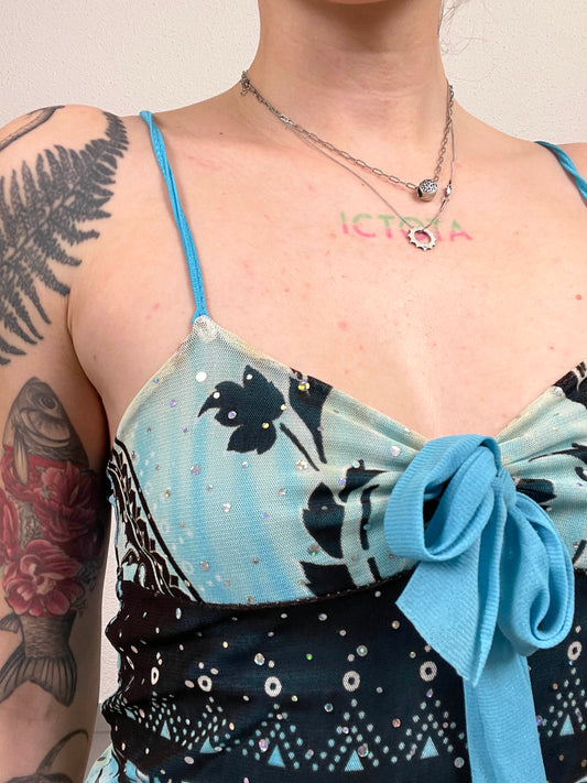 Vintage Tie-Front Dress (Early 2000s)