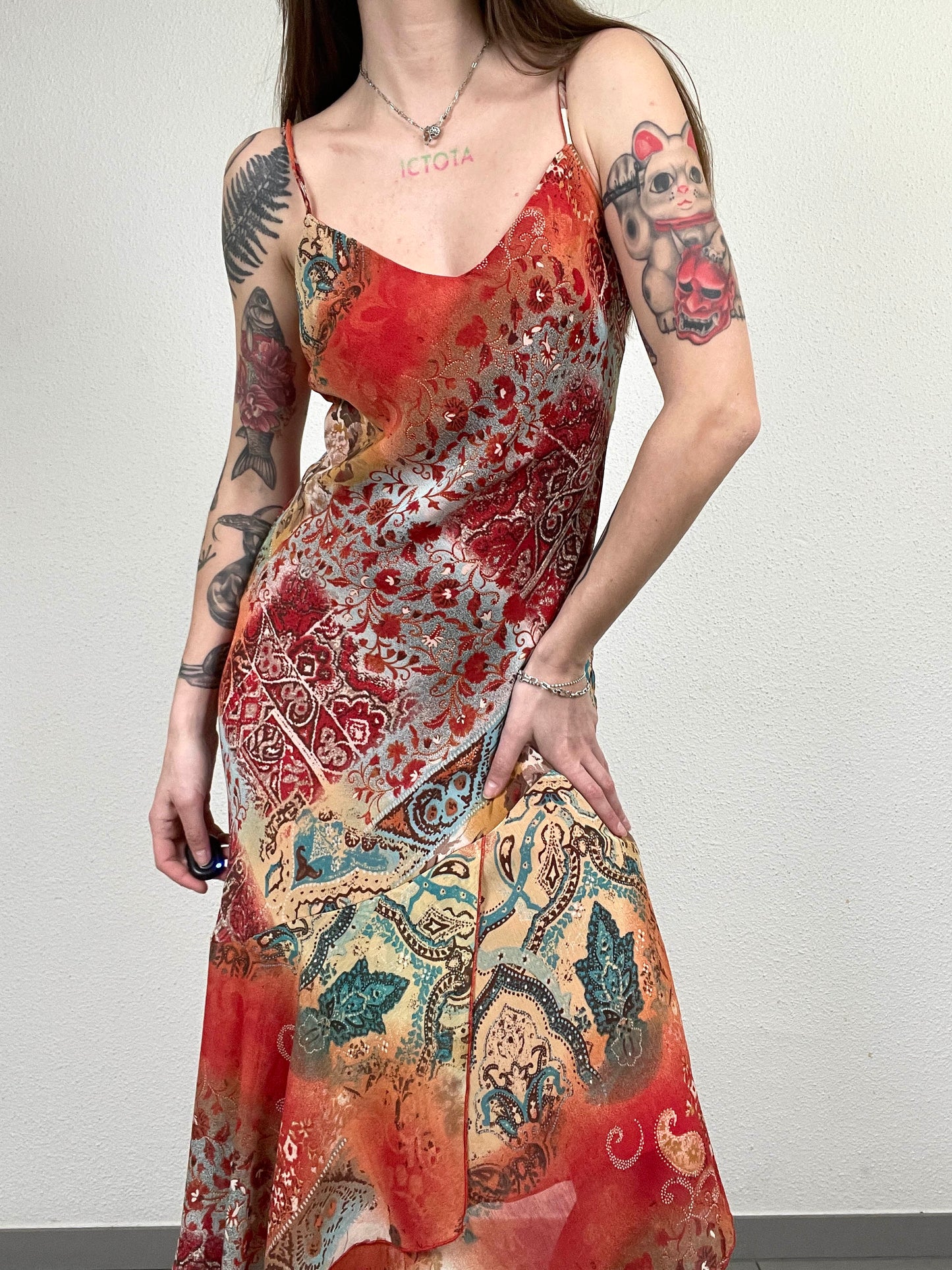 Per Una Vintage Y2K Floral Asymmetric Dress