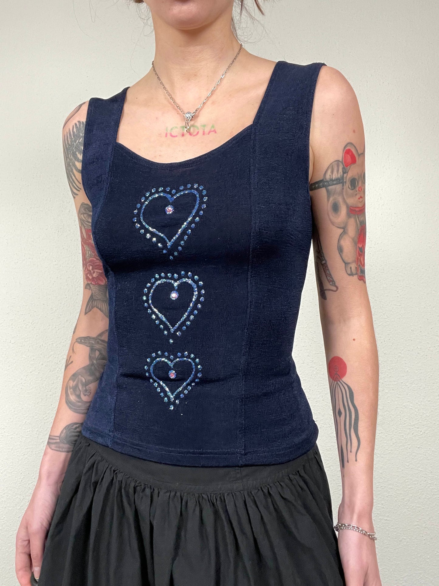 Vintage 90s Stretch Top with Rhinestones