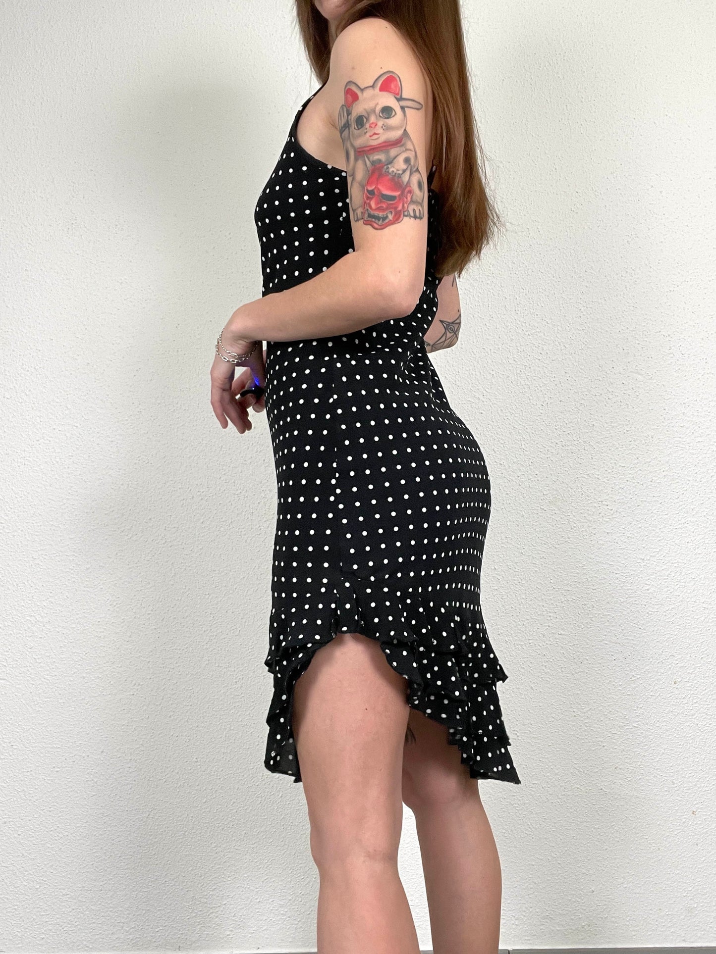 Vintage Y2K Polka Dot Asymmetrical Dress