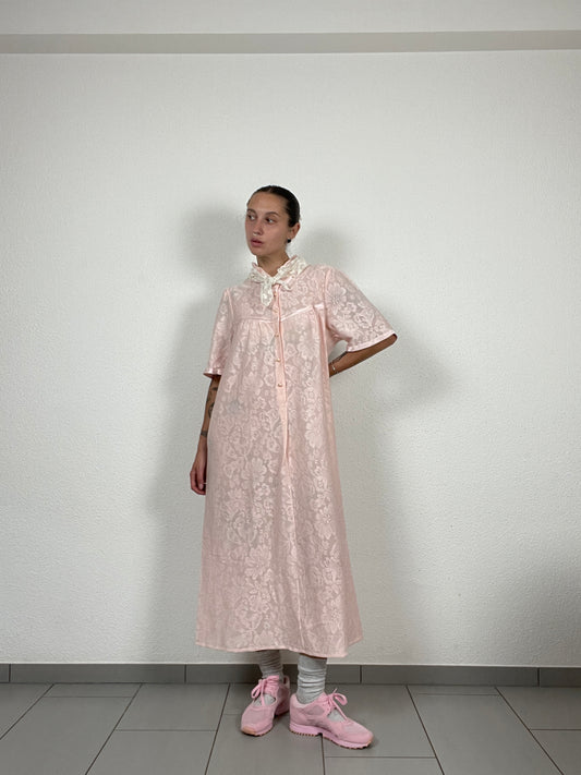 Vintage Hanro Pink Lace Nightgown – Size M