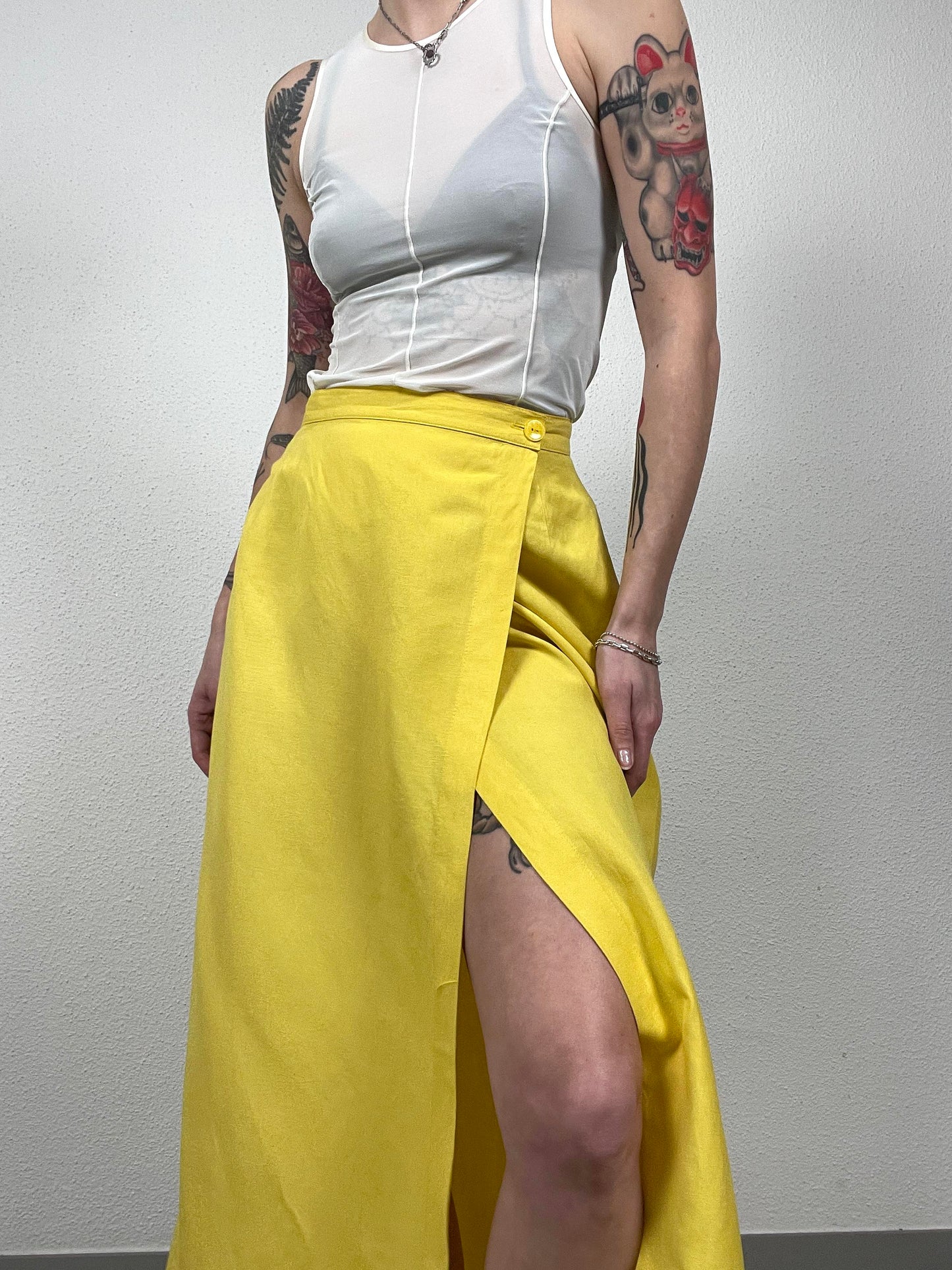 Vintage yellow Maxi Skirt