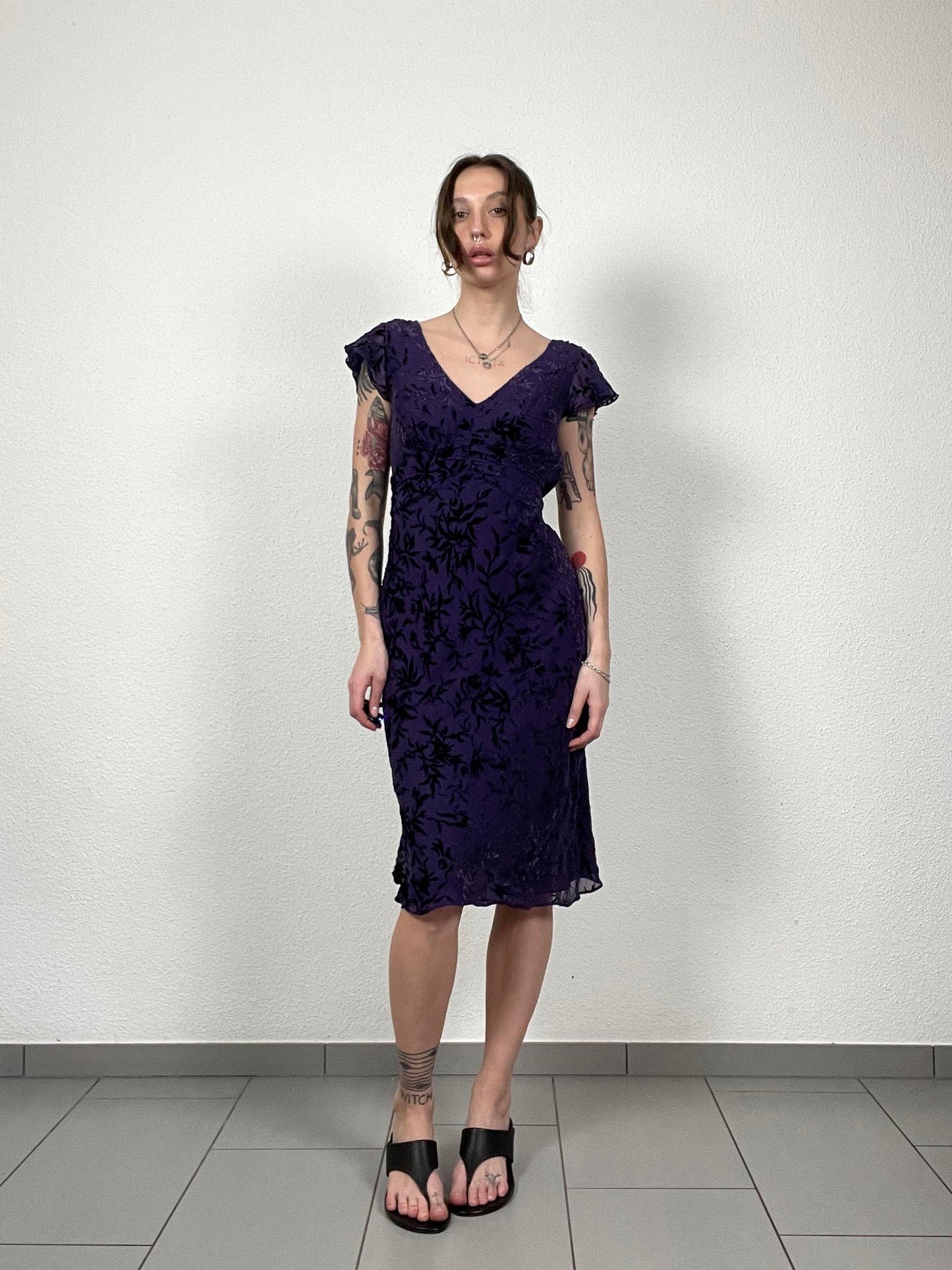 Vintage Purple Velvet Dress