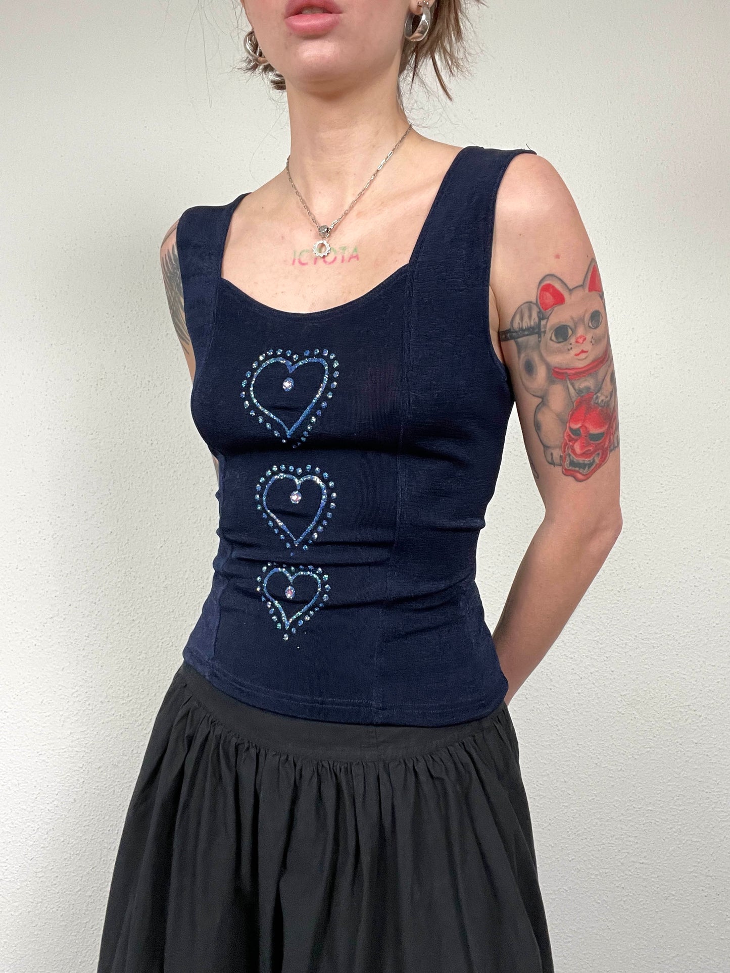 Vintage 90s Stretch Top with Rhinestones