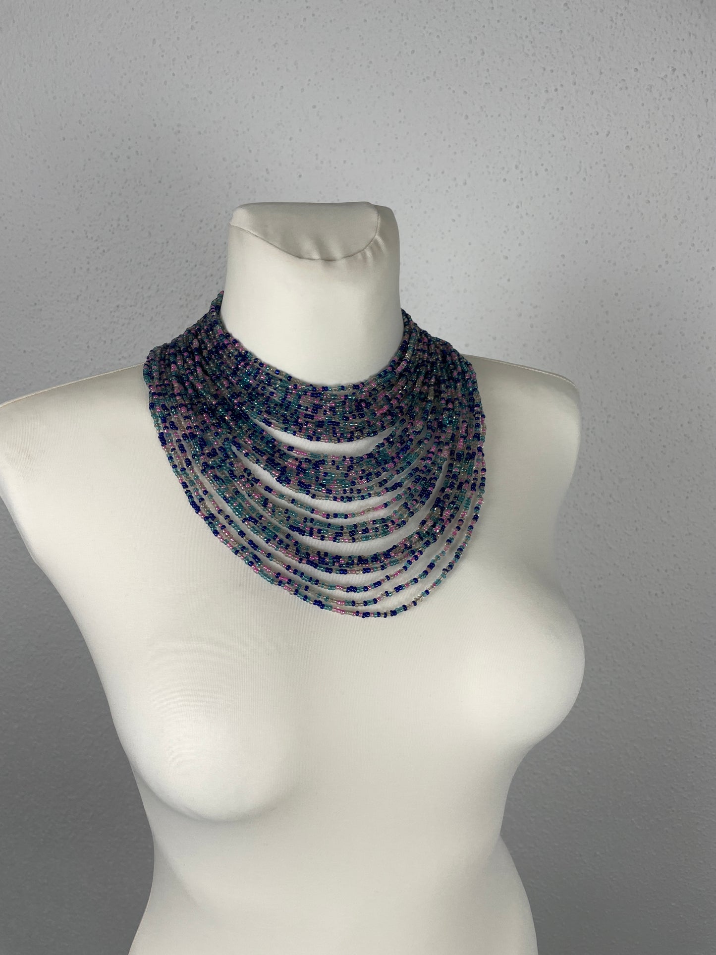 Vintage Ukrainian Multistrand Beaded Necklace