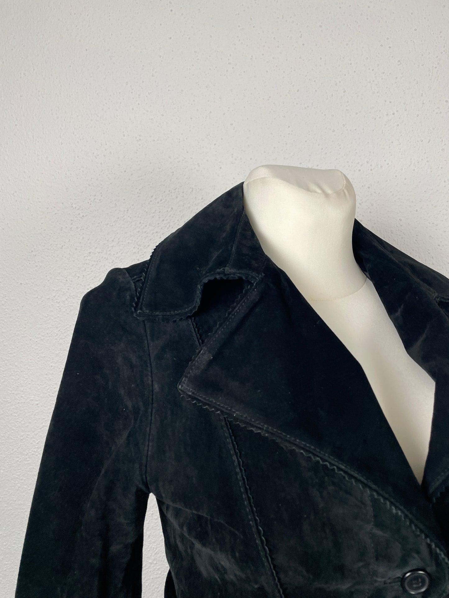 Vintage late 90s suede midi trench coat