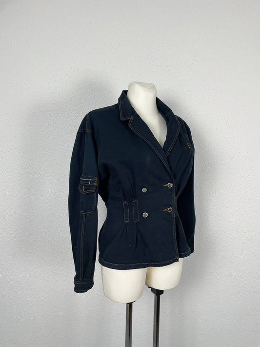 Vintage 80s Structured Denim Jacket by Together – Size 36/38
