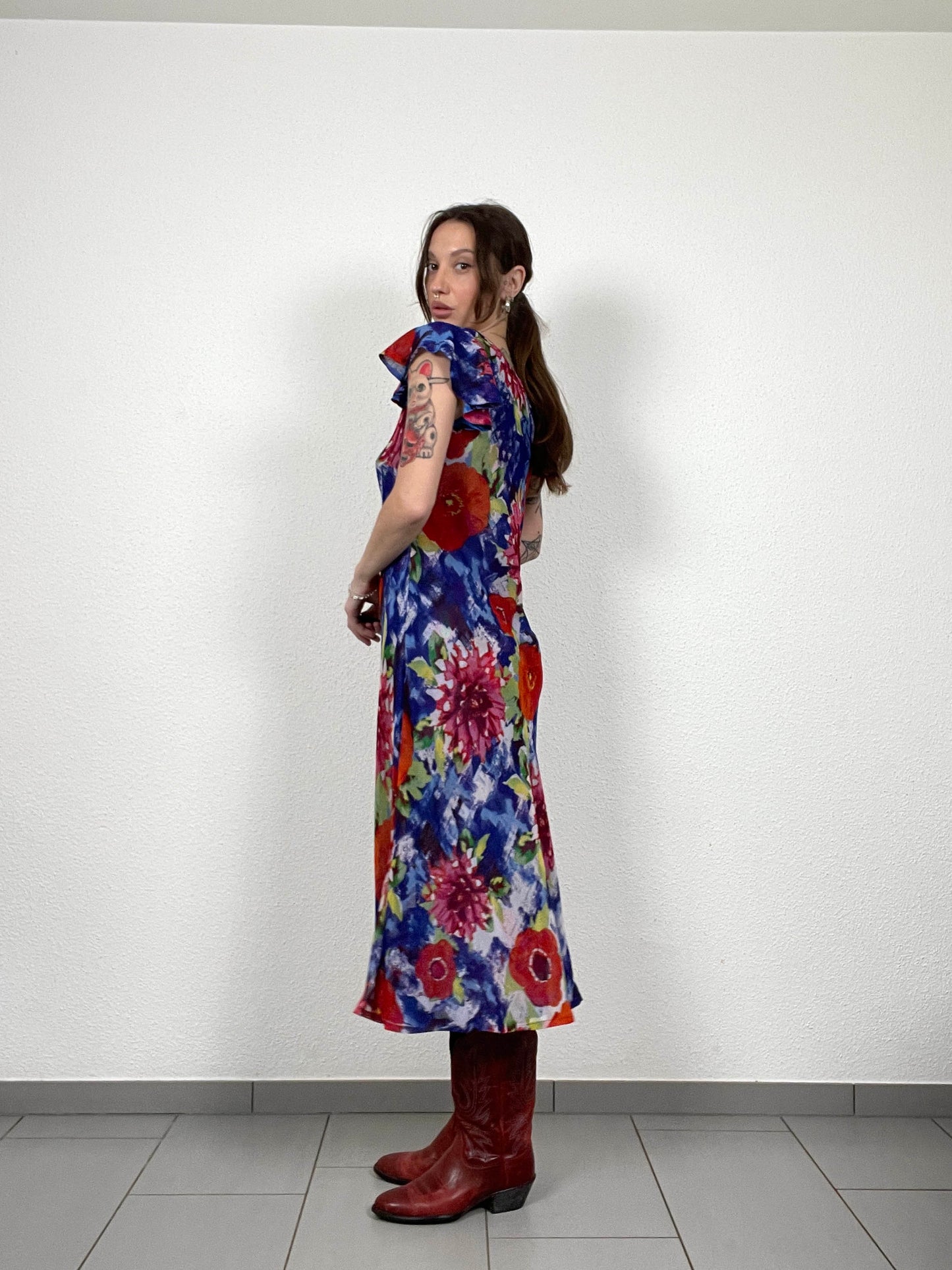 Vintage Y2K Two-Tone Reversible Floral Dress
