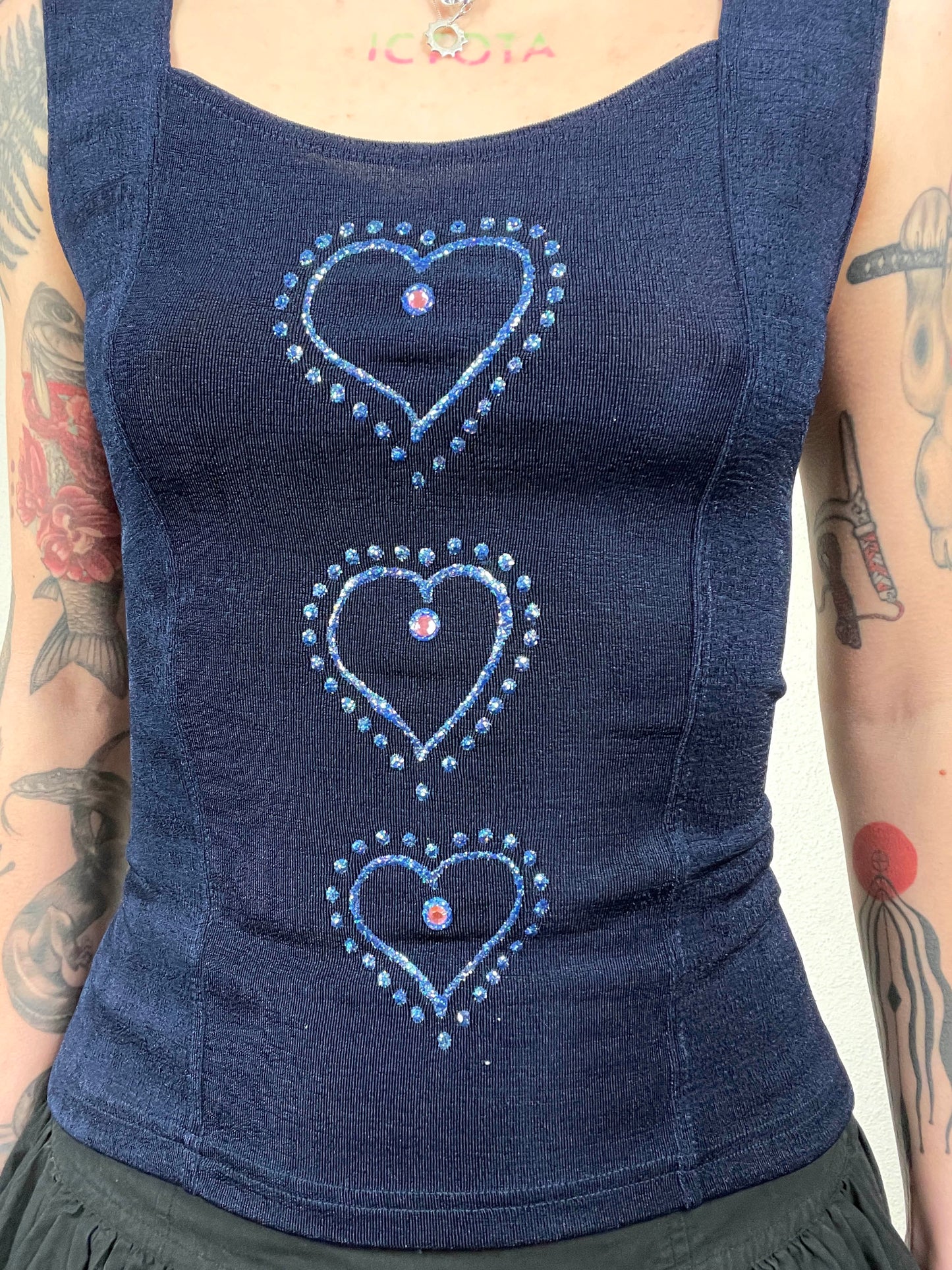 Vintage 90s Stretch Top with Rhinestones