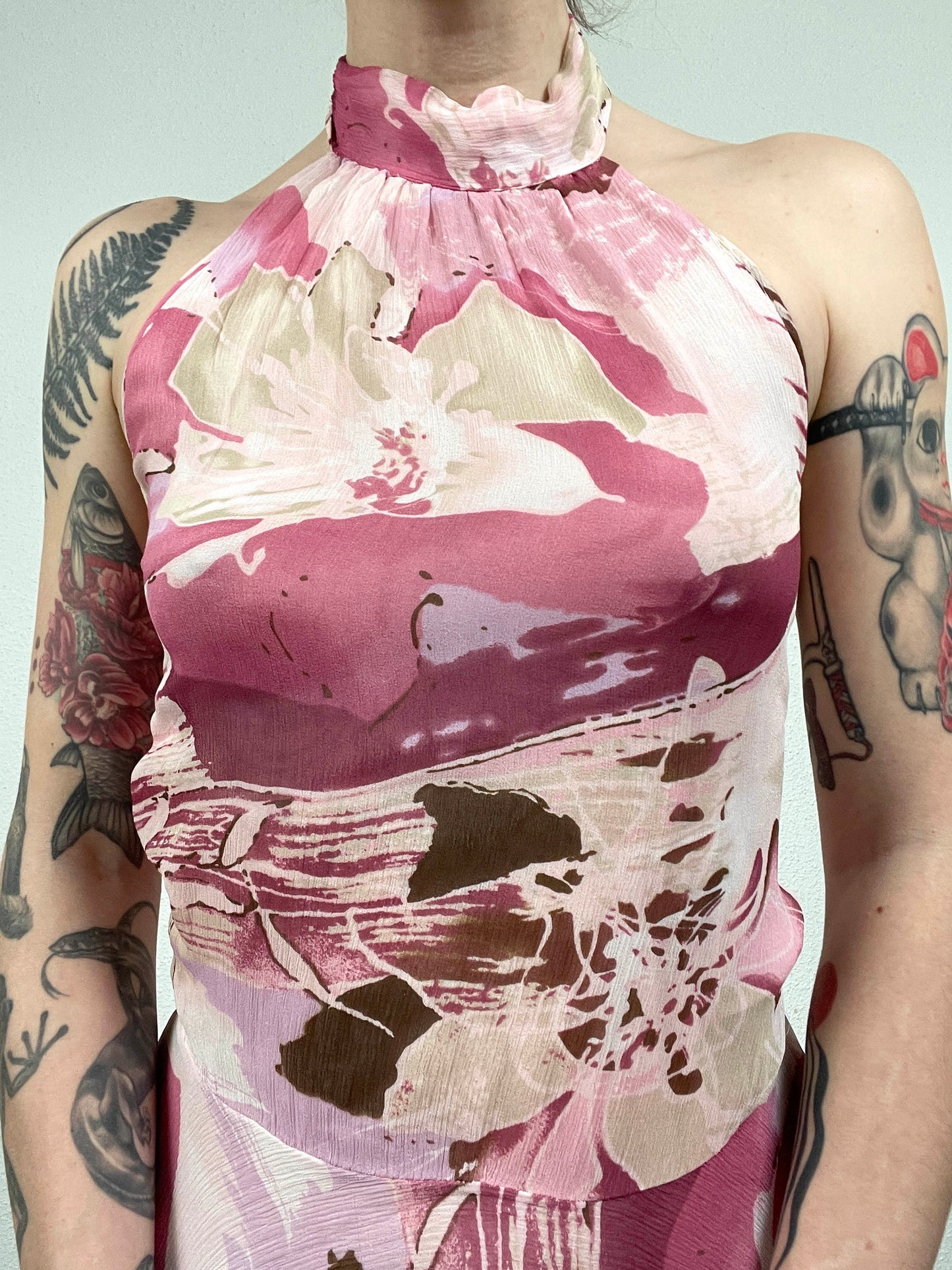 Vintage Silk Halter Dress