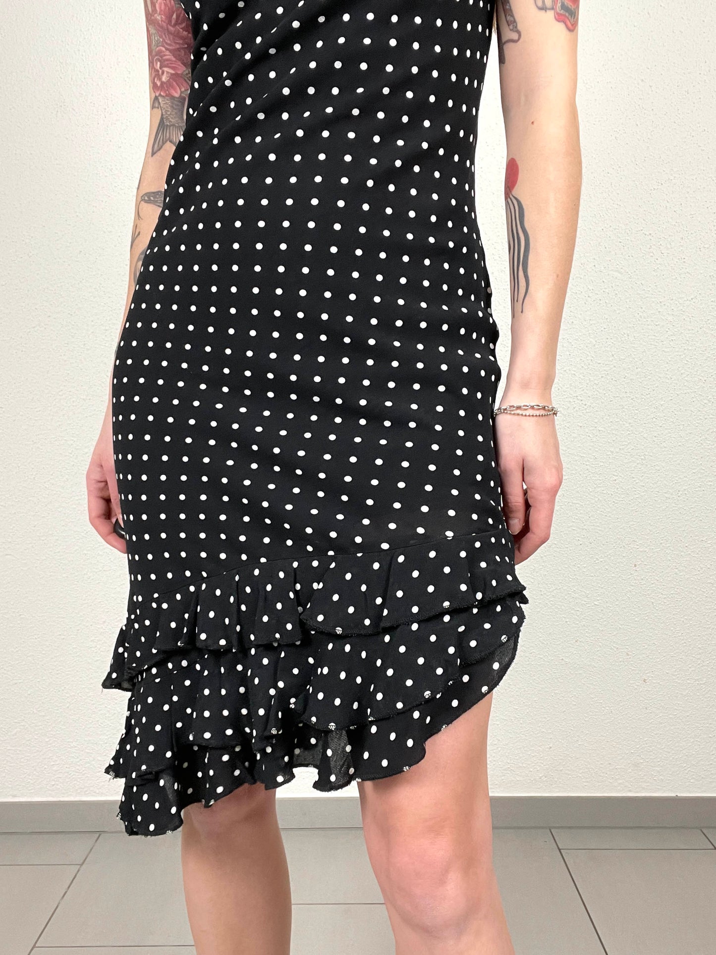 Vintage Y2K Polka Dot Asymmetrical Dress