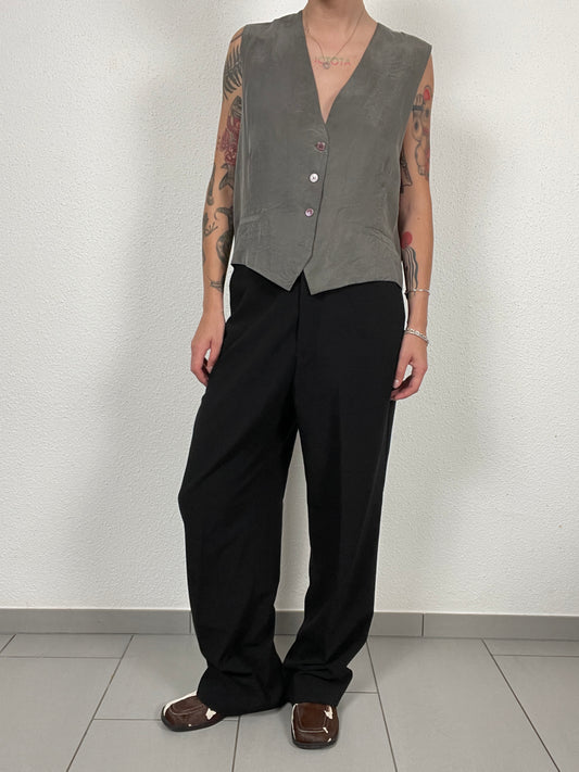 Vintage Black Wide-Leg Trousers – Size M