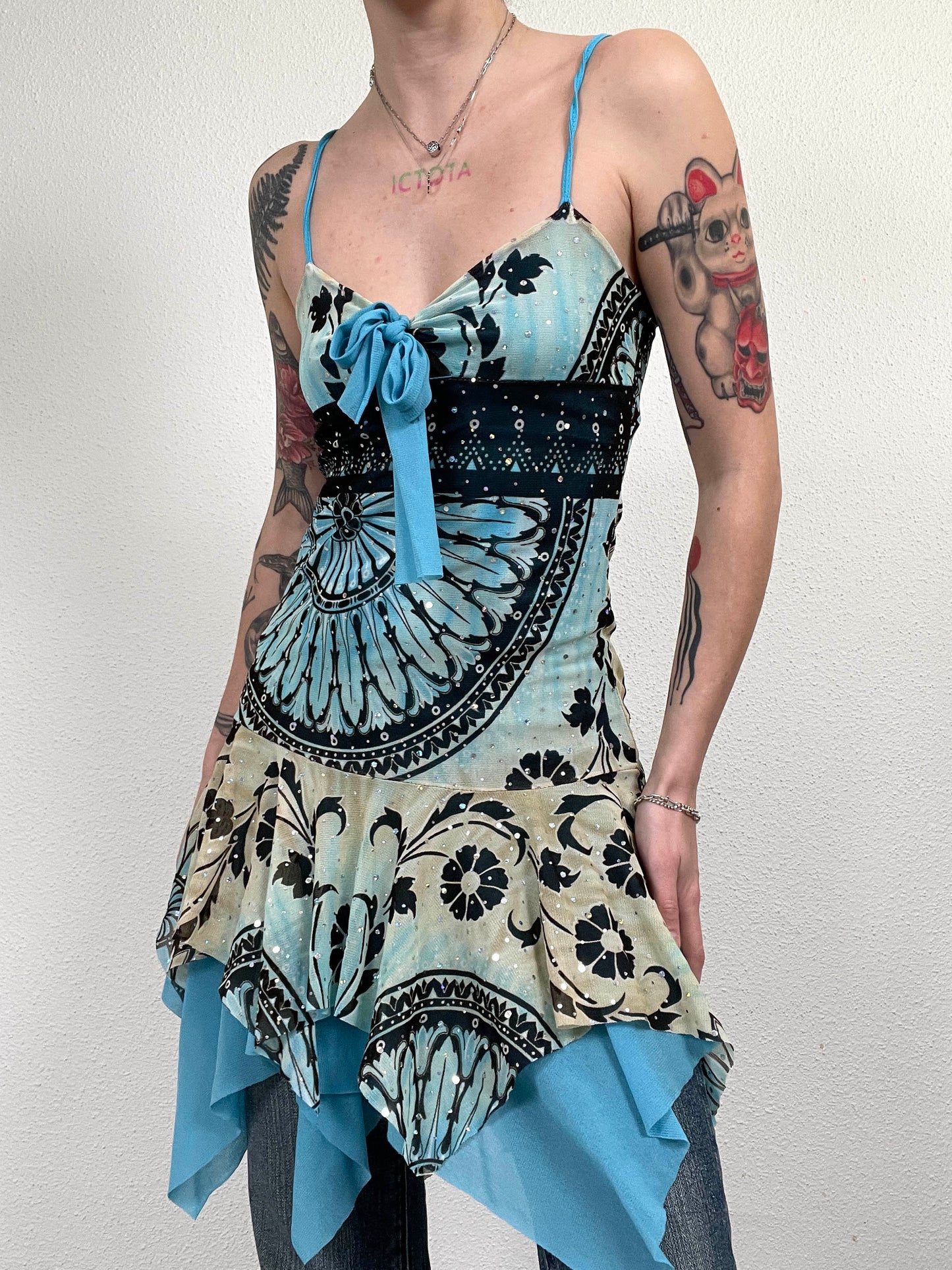 Vintage Tie-Front Dress (Early 2000s)