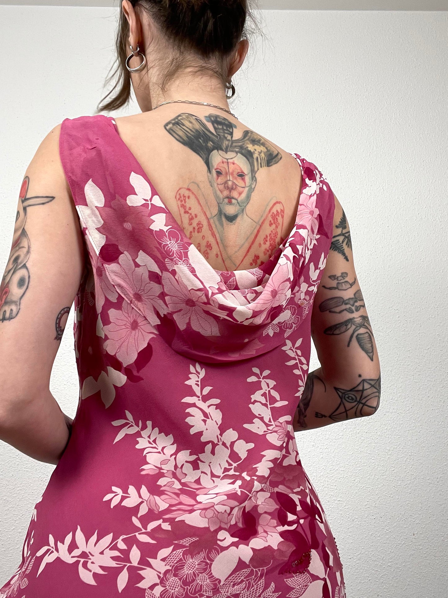 Vintage Floral Silk Dress