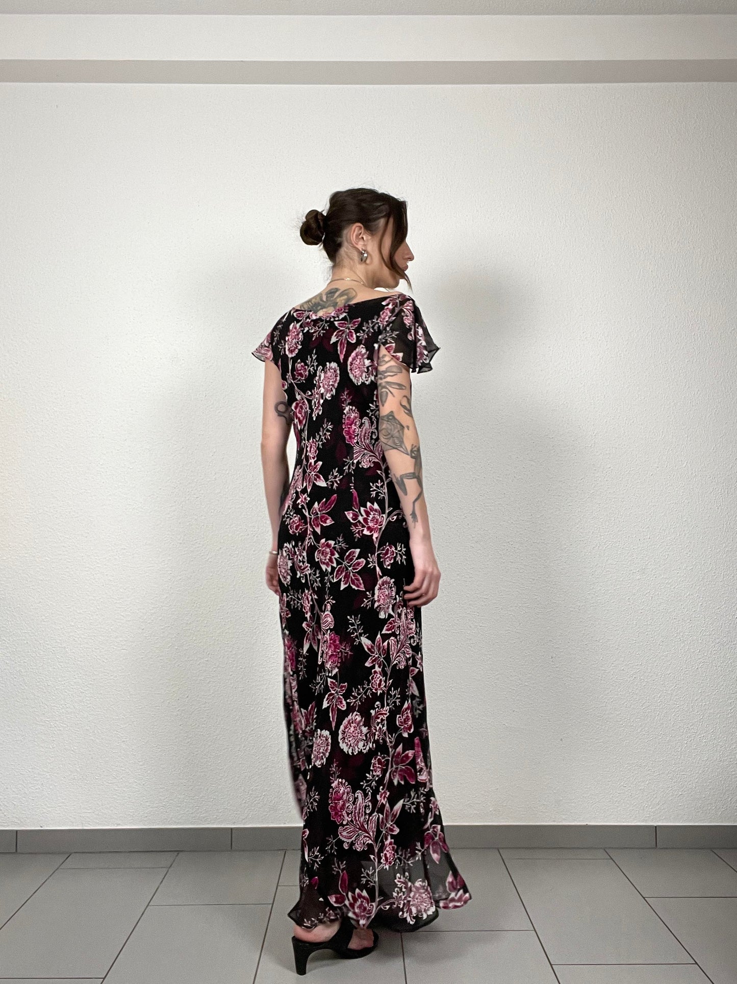Vintage Floral Silk Dress by CC