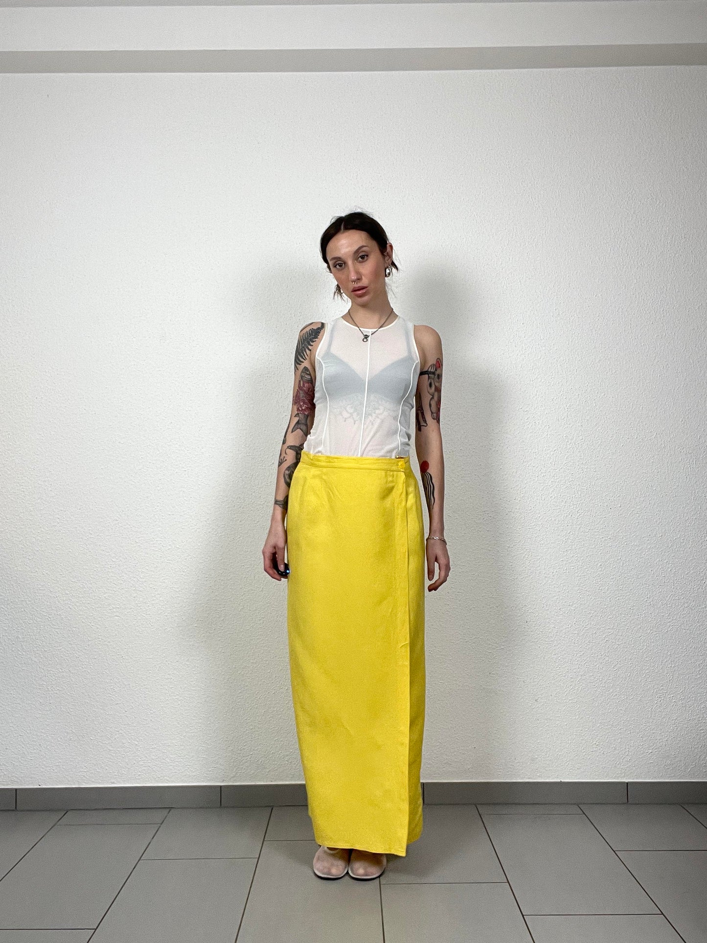 Vintage yellow Maxi Skirt