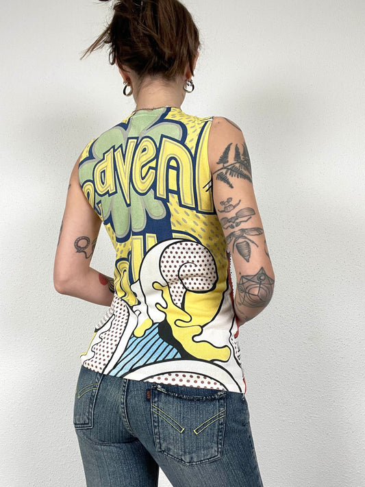 Vintage Pop Art Printed Top