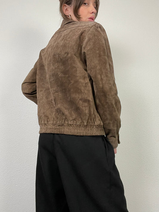 Vintage 80s brown suede jacket