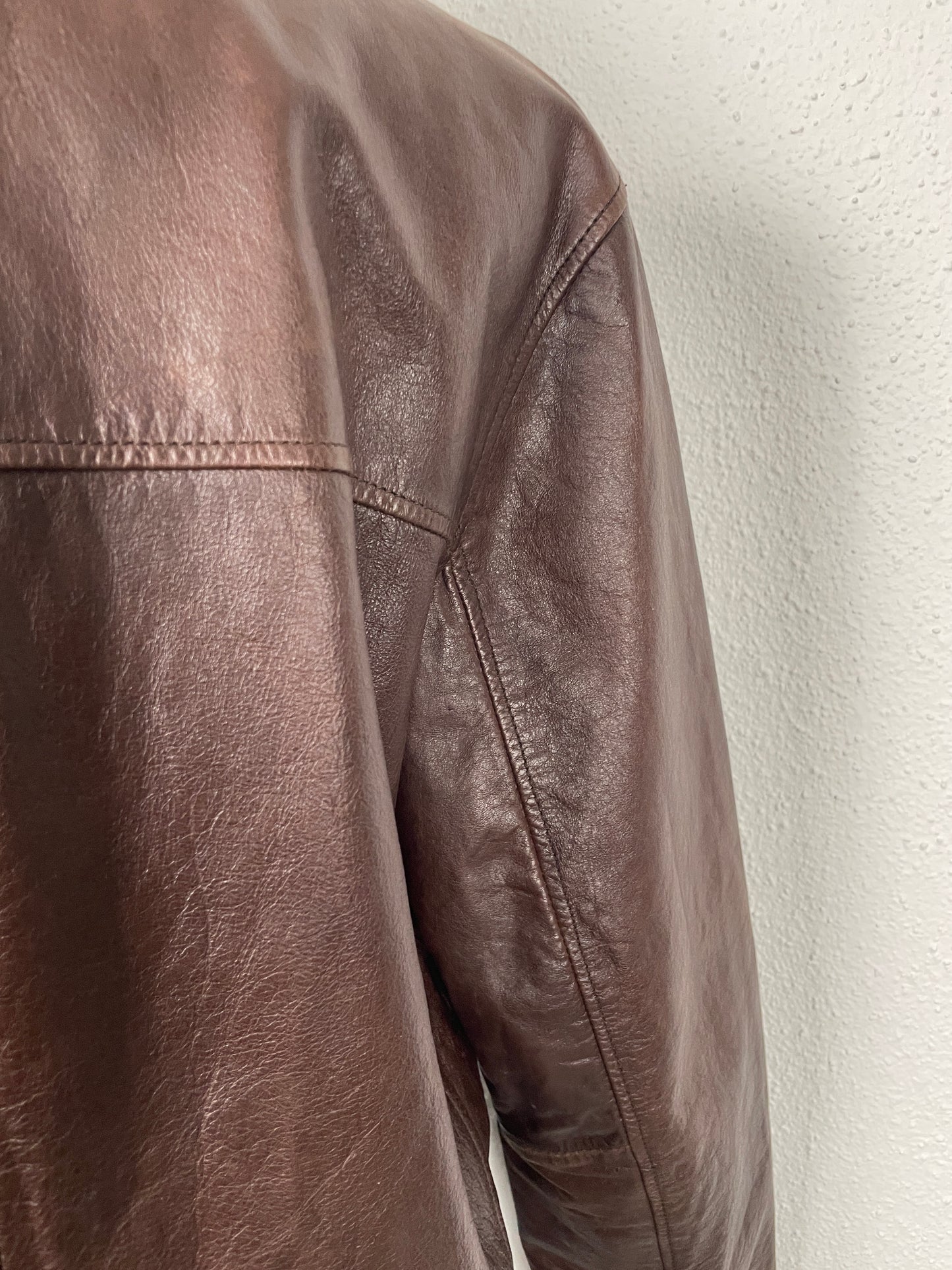 Vintage Y2K 2000s brown leather trench coat