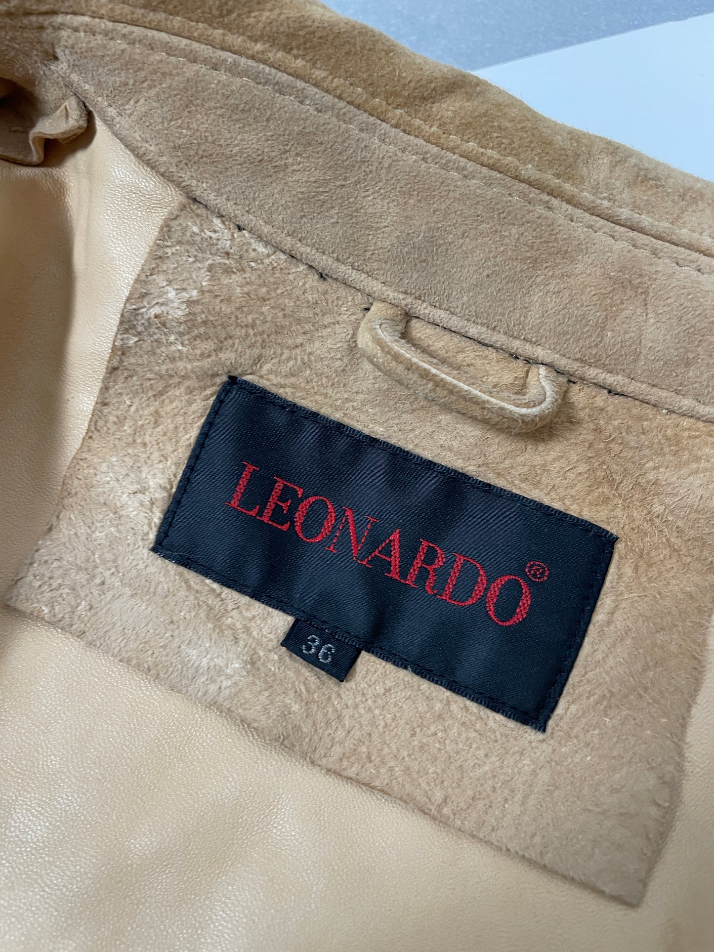 Beige vintage 2000s soft suede fitted jacket