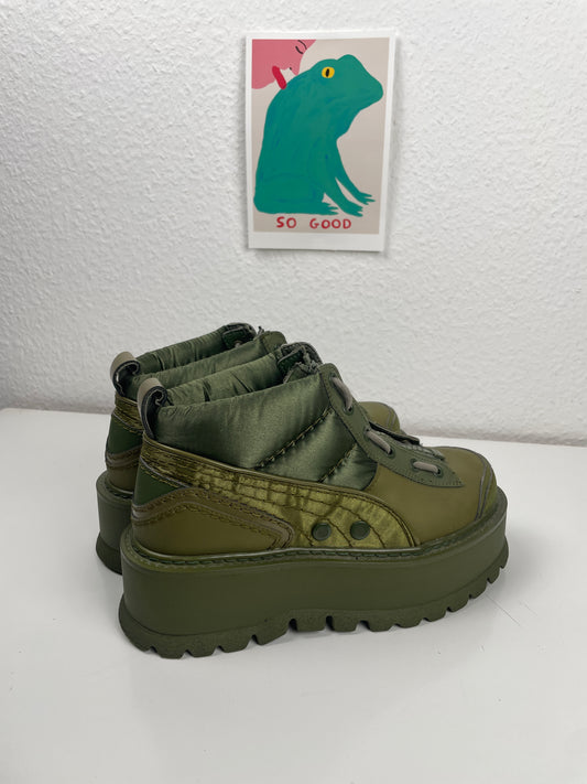Vintage Puma by Rihanna Fenty Platform Quilted Sneakers in Olive Green – Size 39