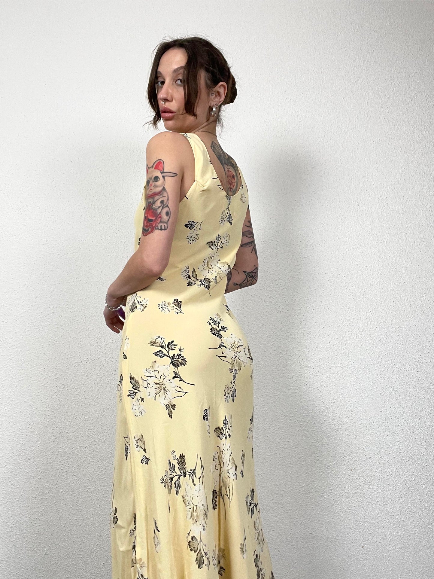 Karida Vintage yellow Floral Dress
