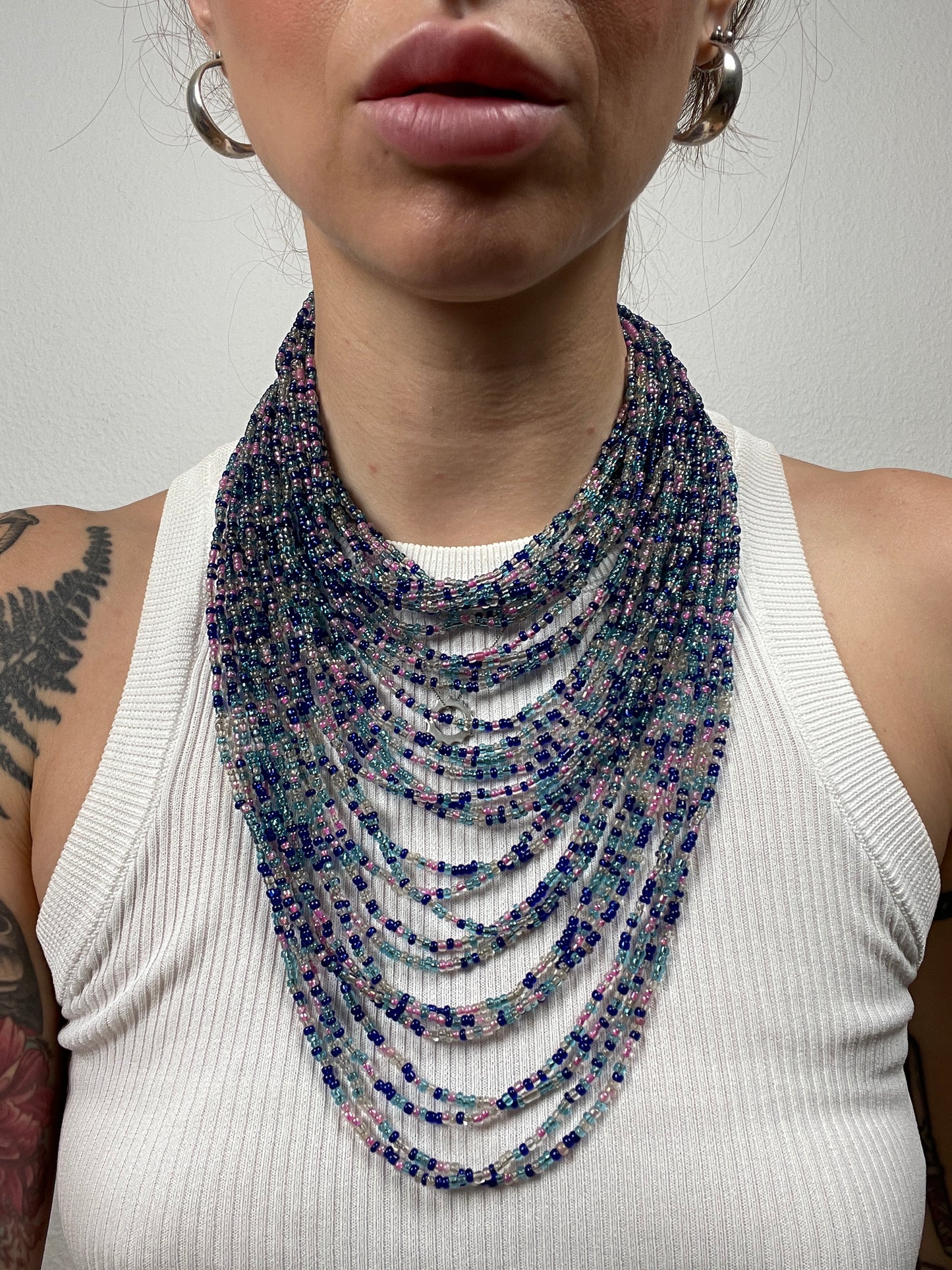 Vintage Ukrainian Multistrand Beaded Necklace