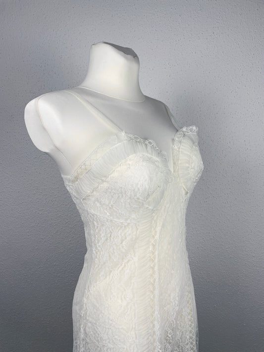 Vintage White Lace Slip Dress