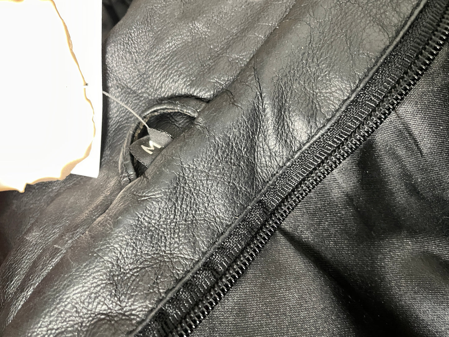 Vintage 90s black leather trench coat