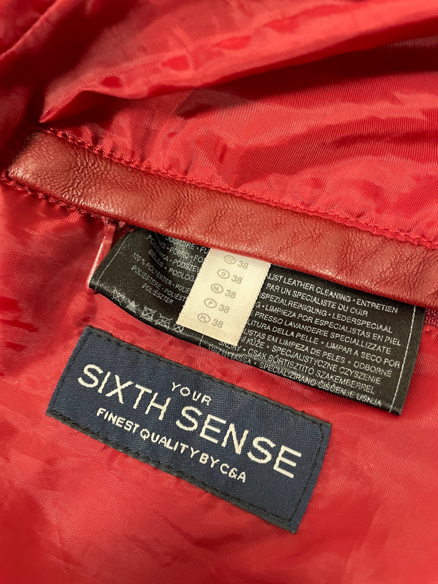 Vintage Y2K 2000s burgundy leather jacket