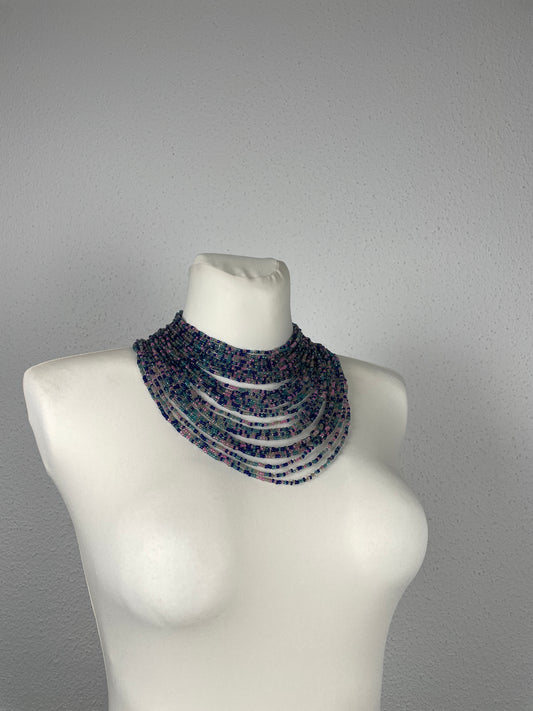 Vintage Ukrainian Multistrand Beaded Necklace