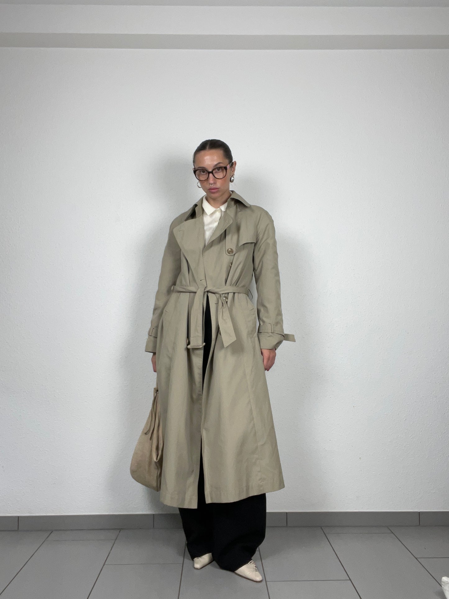 Vintage Classic Beige Trench Coat