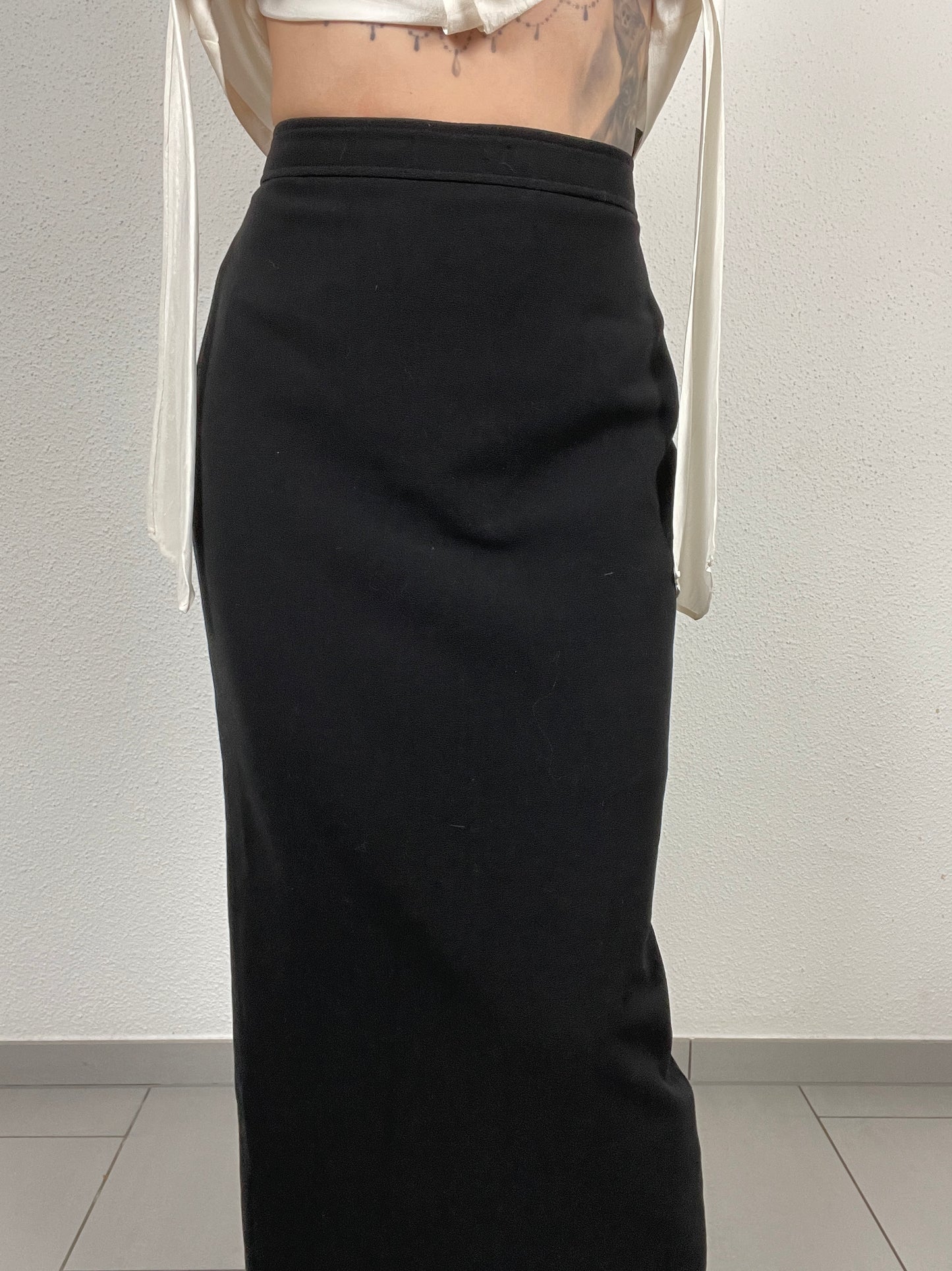 Vintage Black Maxi Skirt by Wallis – Size UK 10