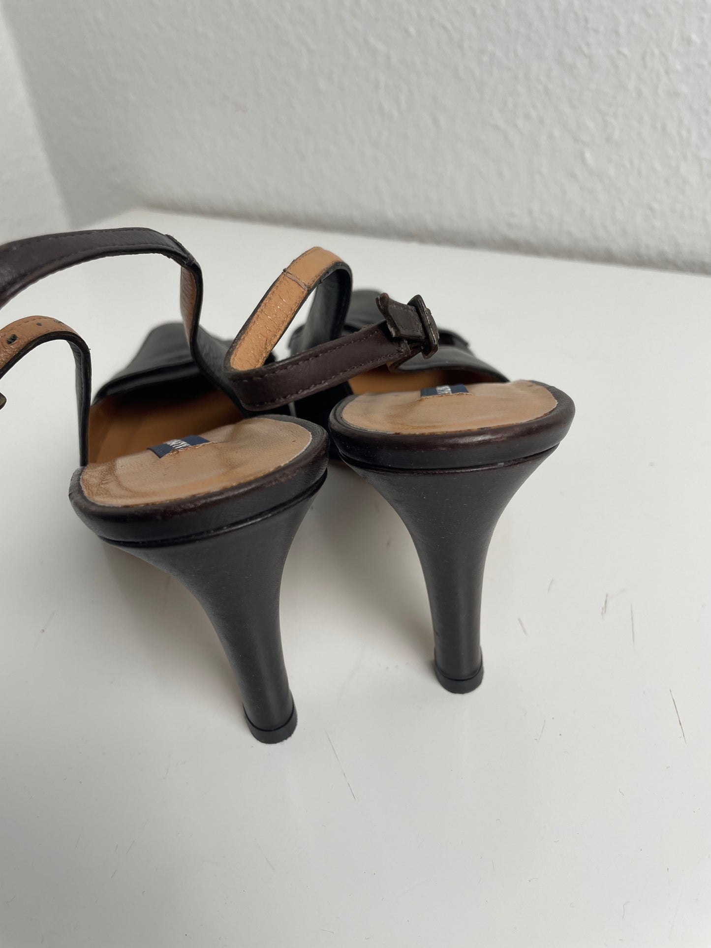 Vintage Y2K Ralph Lauren Brown Slingback Heels
