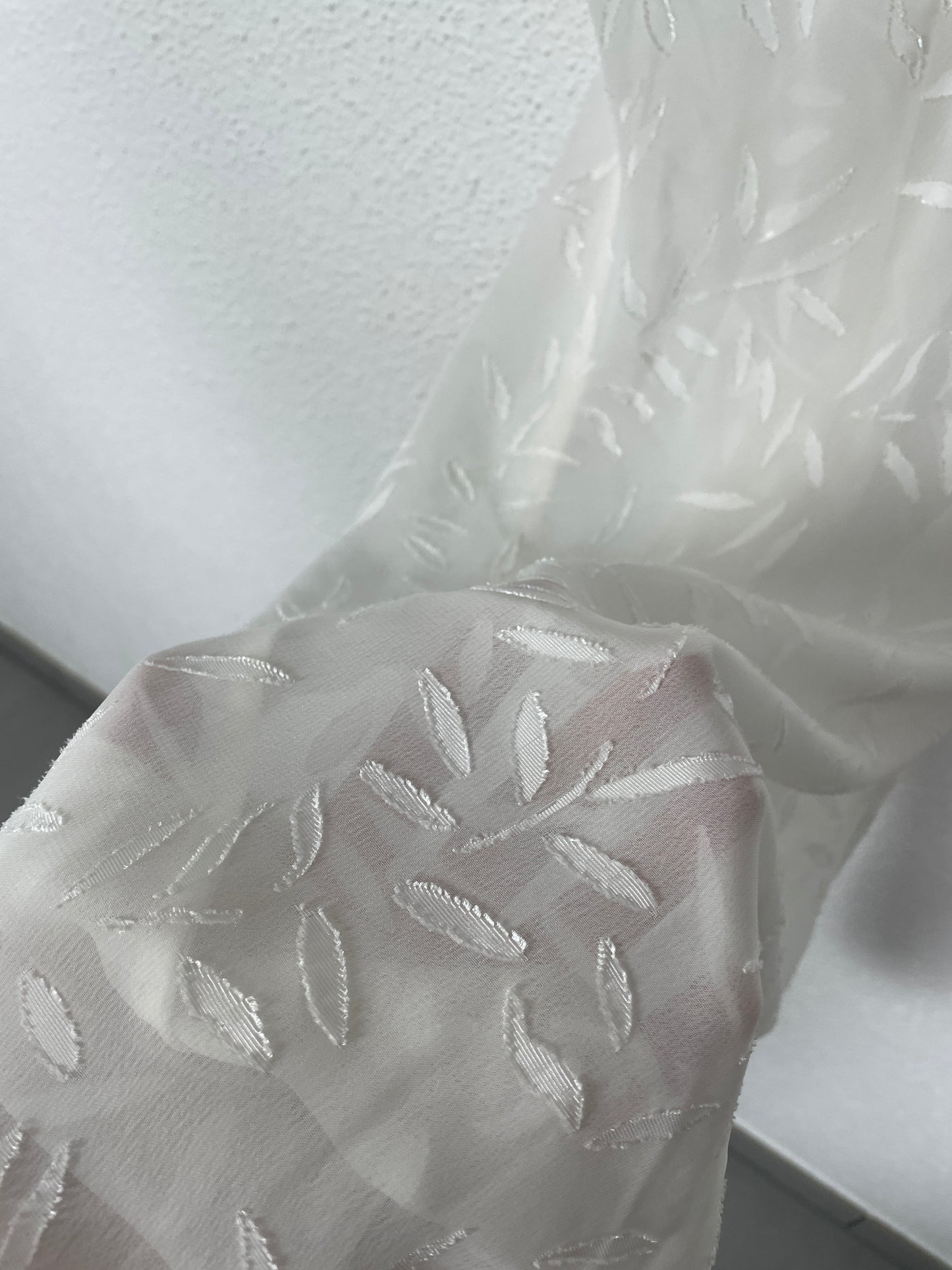 White Satin & Mesh Leaf Slip Dress
