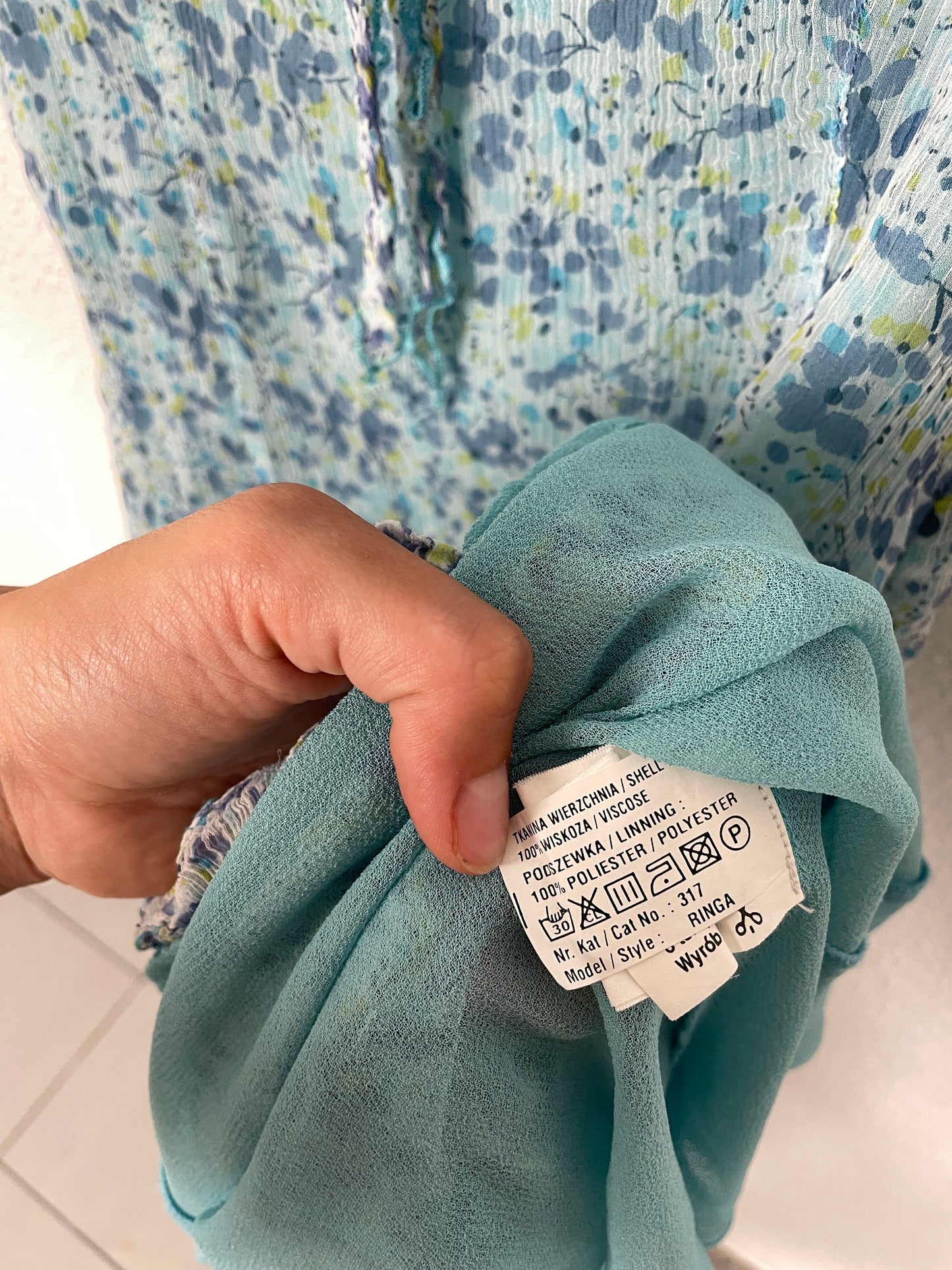 Vintage 00s Blue Floral Dress