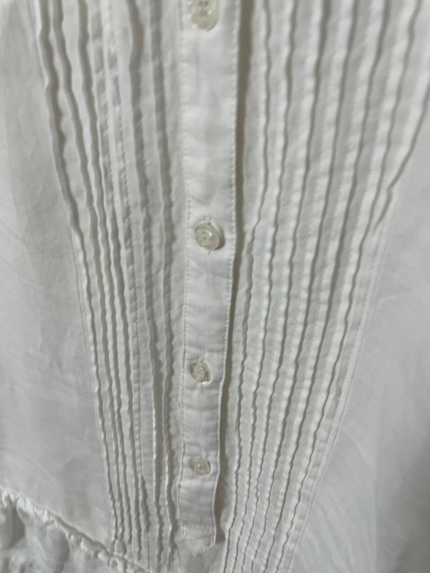 White Ramie Pintuck Dress