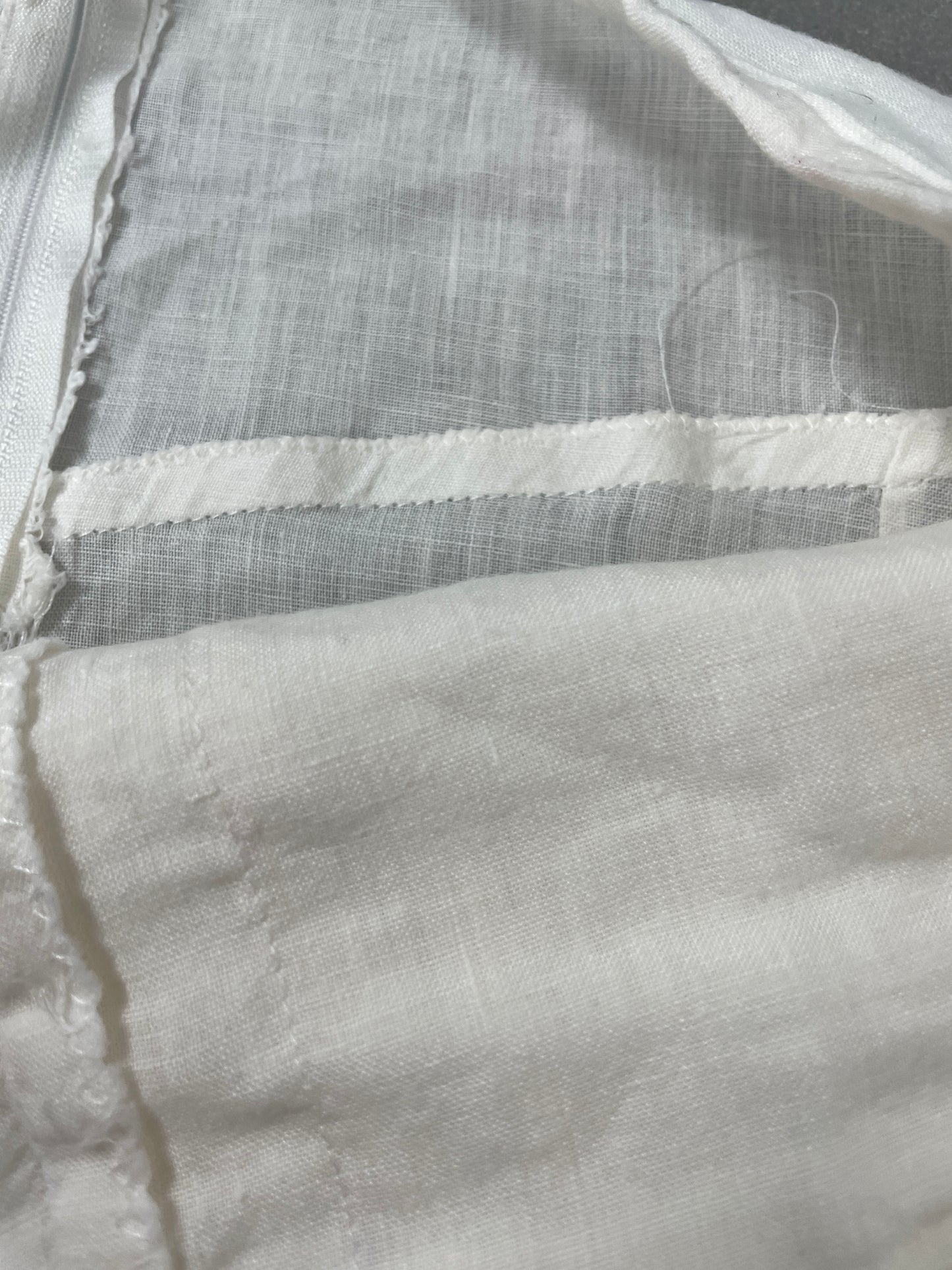 Y2K White Linen Skirt