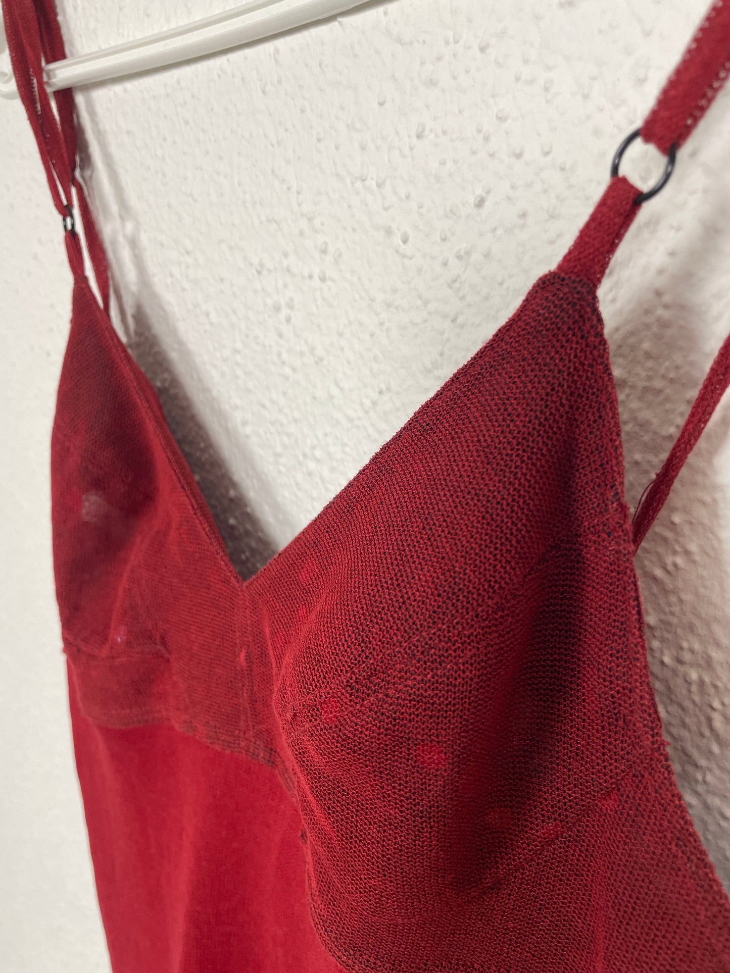 Y2K Burgundy Asymmetric Dress