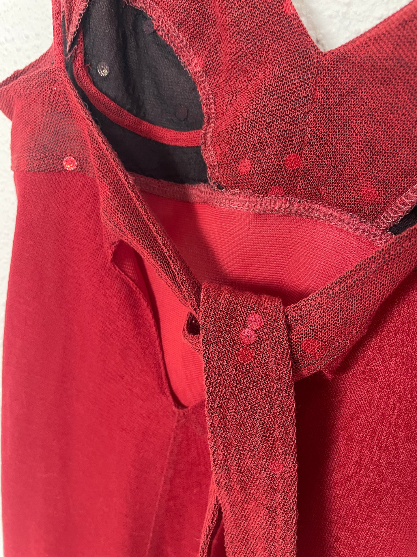 Y2K Burgundy Asymmetric Dress