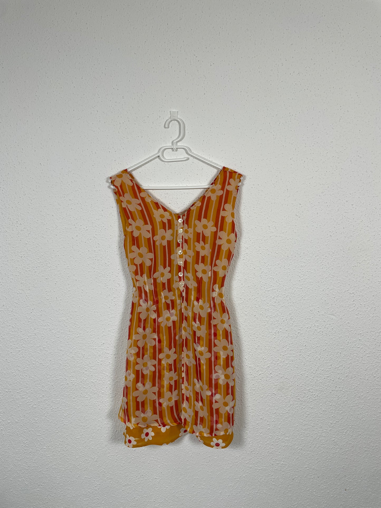 Y2K Orange Floral Mini Dress