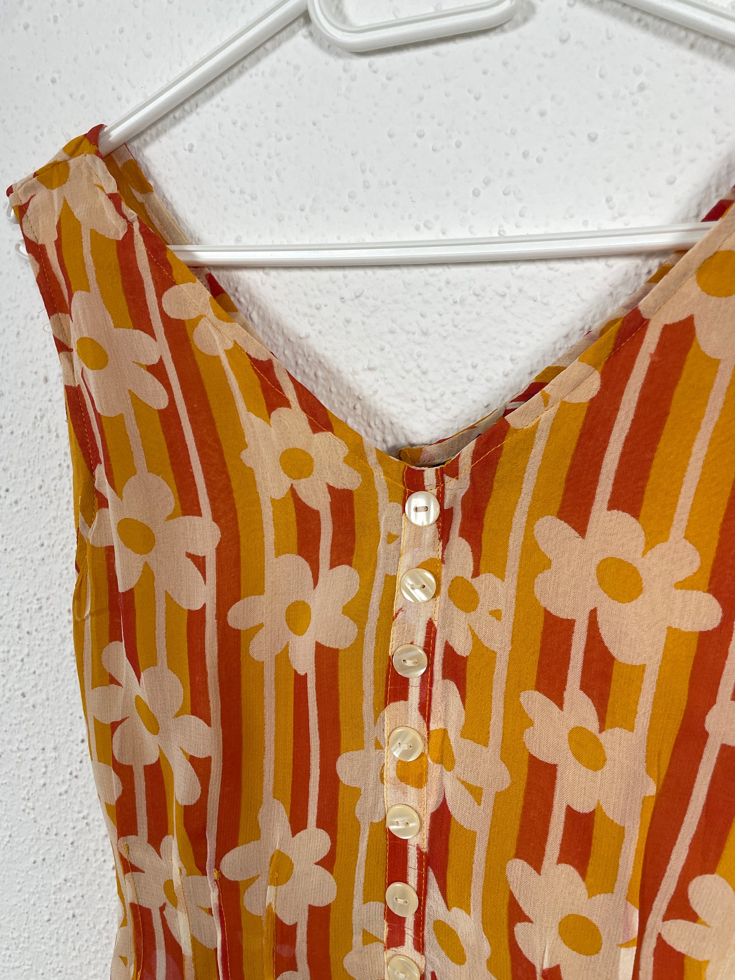 Y2K Orange Floral Mini Dress