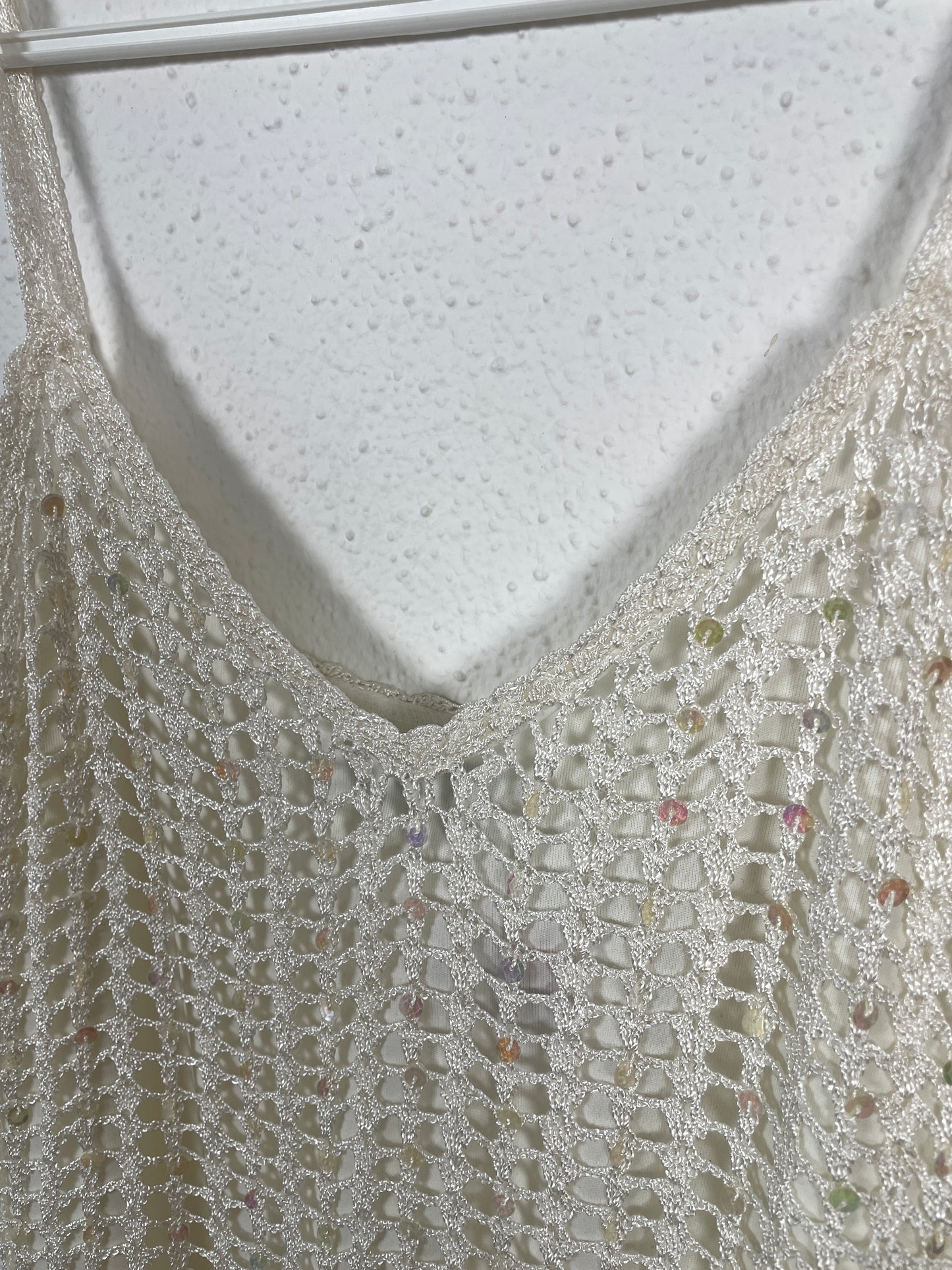 Y2K Cream Crochet Slip Dress